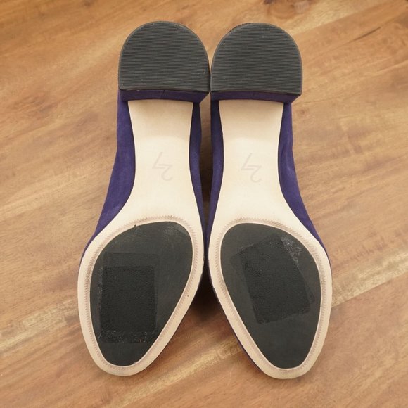27 Edit Naturalizer Womens Rebecca Pumps Heels Blue Suede Close Toe Size 8 M - Picture 10 of 11